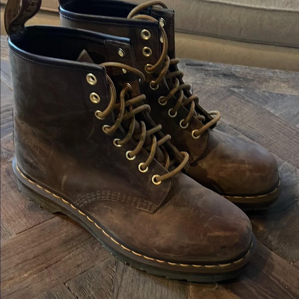 Dr. Martens Brown Leather Combat Boots